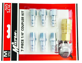 S212 Milton Industries "M" Style 1/4" 7Pc Coupler Kit