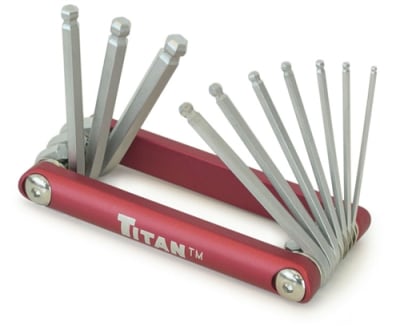 12700 Titan 10pc SAE Ball End Folding Hex Key Set