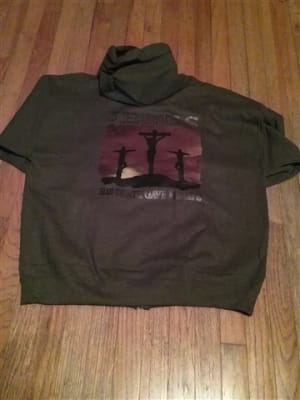 Jesus; His death Gave me life cotton blend, men's 2 pocket, string hoodie.
