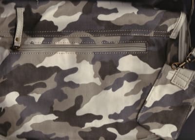 Green camouflage message bag with strap