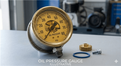 Pressure Gauge 1/4" NPT Center Back-mount Gauge 100psi 2"