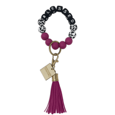 SC Silicone Beaded Bracelet Key Chain-Blessed