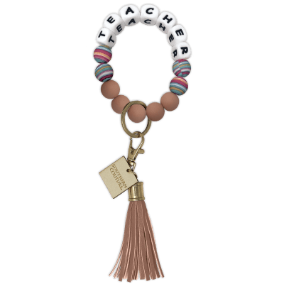 SC Silicone Beaded Bracelet Key Chain-Teacher