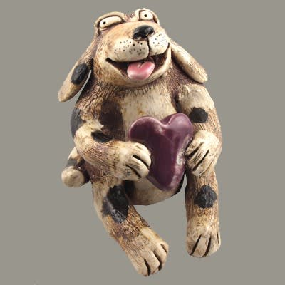 Spotted Dog with Heart Statue