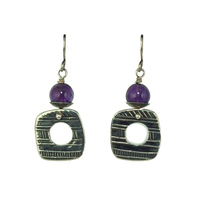 Tabra Sterling Silver & Amethyst Earrings