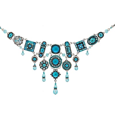 Firefly La Dolce Vita Elaborate Necklace in Moonlight Light Blue