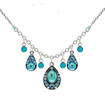 Firefly Moonlight Dangle Wide Necklace in Light Blue