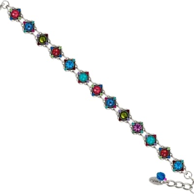 Firefly Rainbow Diamond Shape Bracelet in Jewel Tone