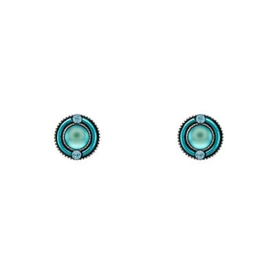 Firefly Moonlight Stud Round Post Earring in Light Blue
