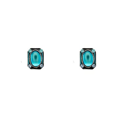 Firefly Moonlight Stud Rectangle Post Earring in Light Blue