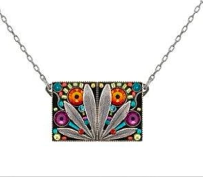Firefly Botanical Rectangle Necklace in Multi-color