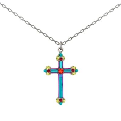Firefly Simple Cross Necklace in Silver