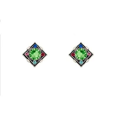 Firefly Architectural Diamond Shape Post Earring in Multicolor