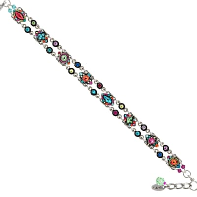 Architectural Double Line Bracelet in Multi-color