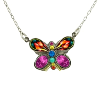 Firefly Fancy Butterfly Necklace in Multi-color