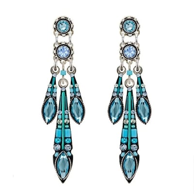 Firefly Carmel Three Drop Post Earring in Aqua