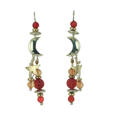 Tabra Gold-filled Moon & Star Earrings