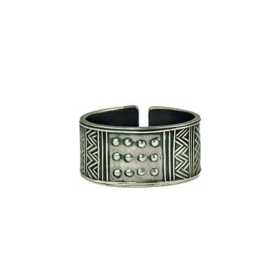 Tabra Embossed Tribal Design Ring