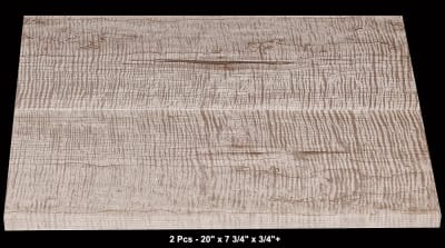 Book-Matched Curly Hard Maple - 2 Pcs - 20" x 7 3/4" x 3/4"+ - $145.00
