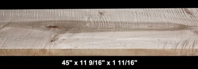 Wide Heartwood Curly Maple - 45" x 11 9/16" x 1 11/16" - $55.00