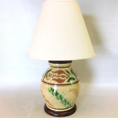 Sponged Lamp with Tulips (MTO) $355