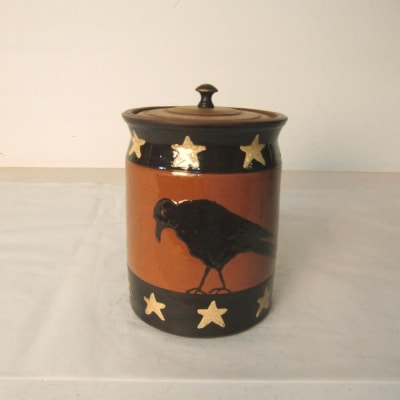 Crow Pot with Wooden Lid (MTO) $165