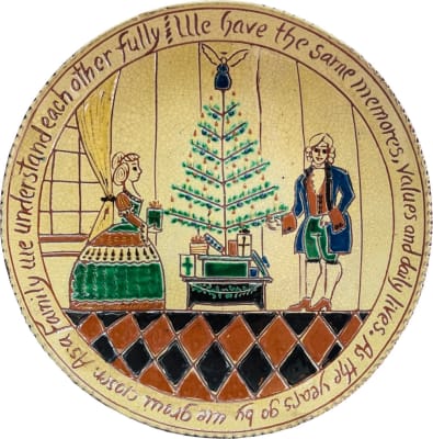 Victorian Christmas Couple Plate (MTO) $225