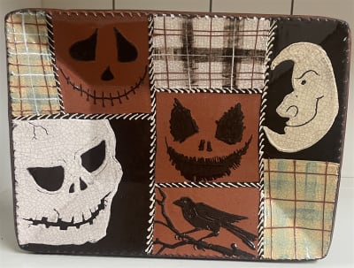 Halloween Patchwork Plate $135