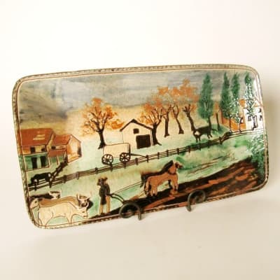 Country Scene Plate (MTO) $340