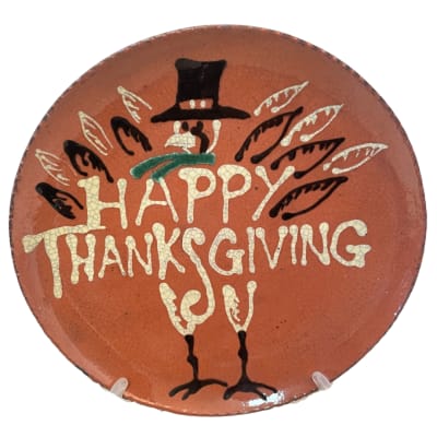 Quilled Happy Thanksgiving Plate with Turkey (MTO) $75