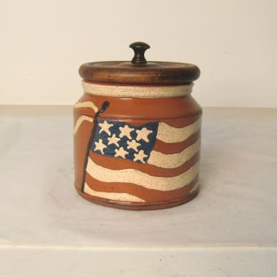 Flag Pot with Wooden Lid (MTO) $135