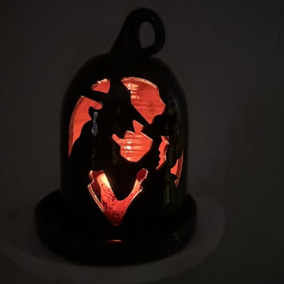 Witch and Cauldron Luminaire with Base (MTO) $255