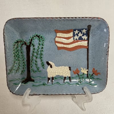 Patriotic Sheep Plate (MTO) $55