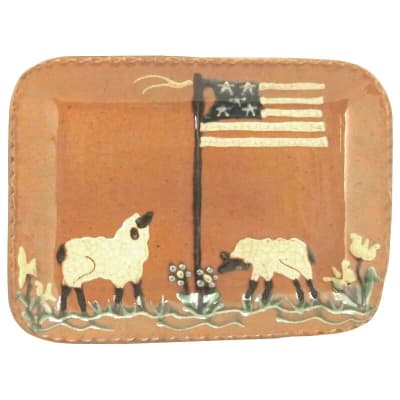 Patriotic Sheep Plate (MTO) $55