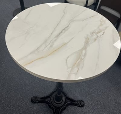 White Calcutta Sintered Stone Restaurant Tabletop