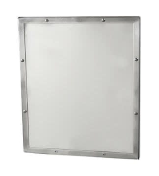 photo of Framed Security Mirror- 12" by 14" Seamless Frame with Exposed Mount
