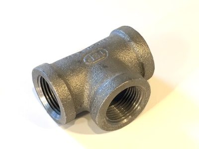 Tee, Black, 3/4" NPT