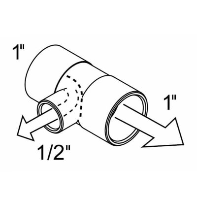 Brass Diverter Tee, 1” x 1” x 1/2”