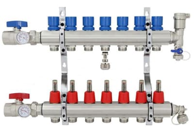 7-branch Brass Radiant Heat Manifold Set