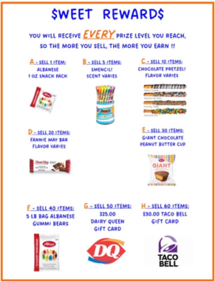 Sweet Rewards Catalog Fundraiser Prizes