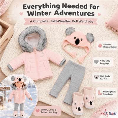 18-inch Doll Clothes - Winter Snow Outfit with Hat and Boots - fits American Girl ® Dolls