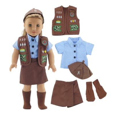 photo of Emily Rose 18-inch Doll Clothes Modern 4-Piece Girl Scout Brownie-Inspired Uniform | Gift Boxed!