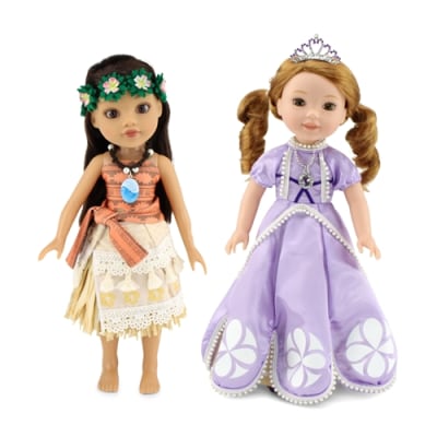 Emily Rose 14-inch Doll Princess Clothes BUNDLE - Includes a 6 Piece 14" Doll Costume with Necklace and Headband and a 4-Piece Princess Doll Dress with Sparkling Crown, Necklace and Matching Shoes | Dolls NOT Included
