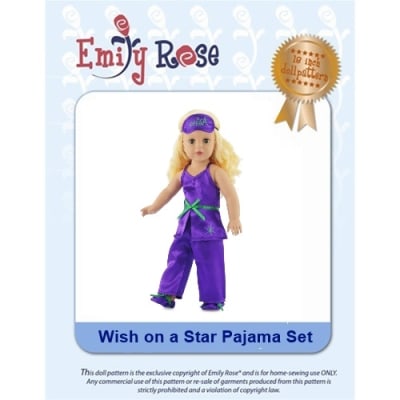 photo of 18-Inch Doll Clothes Pattern - Wish on A Star - Downloaded to your computer