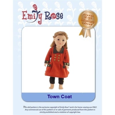 18-Inch Doll Clothes Pattern - Town Coat Outfit - Downloaded to your computer