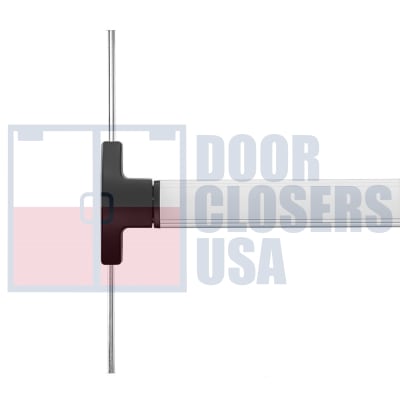 259M 2-1/2 in. Wide x 6-5/8 in. Tall Chassis Head, 2 in. Tall Push Bar, For 36 in. Wide x 84 in. Tall Door, Concealed Vertical Rod Panic Hardware, For 36 in. Wide x 84 in. Tall Door, Aluminum Finish
