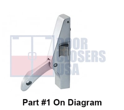 261M Part #1, Aluminum Active Right Side Body and Arm Assembly For Right Hand Reverse Cross Bar Rim Panic Exit Hardware