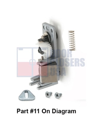 261M Part #11, Right Hand Reverse Aluminum Back Plate Sub Assembly For Cross Bar Rim Panic Exit Hardware