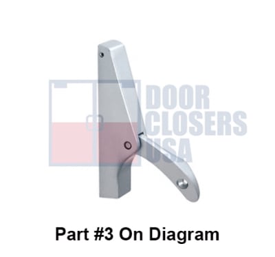 261M Part #3, Aluminum Left Side Inactive Body and Arm Assembly For Right Hand Reverse Cross Bar Rim Panic Exit Hardware