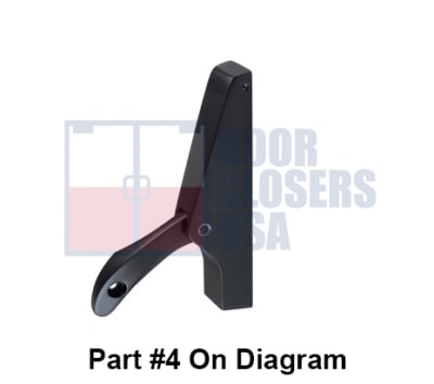 261M Part #4, Dark Bronze Right Side Inactive Body and Arm Assembly For Left Hand Reverse Cross Bar Rim Panic Exit Hardware